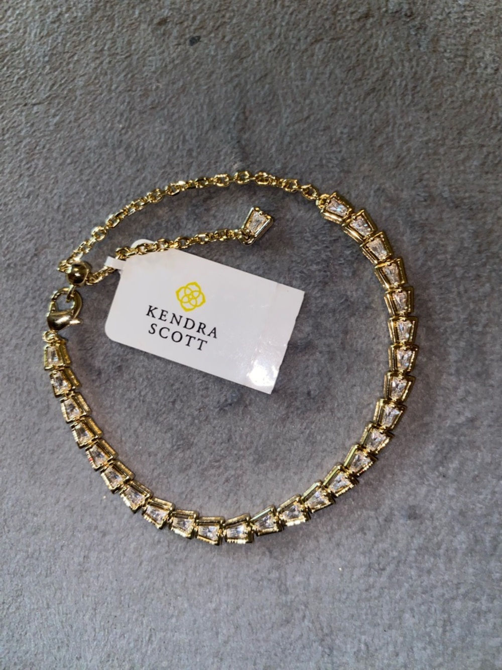 BNWT Kendra Scott Gold & Crystal Bella Tennis Bracelet $85